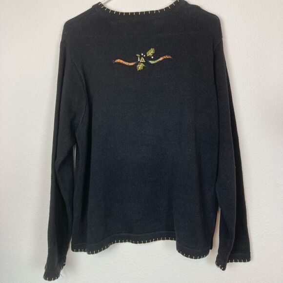 Vintage Pretty Christmas wreath sweater w/ Applique presents, embroidery❤️ - Picture 3 of 10